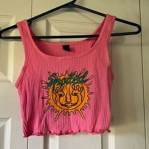 SHEIN Pink “Spoiled” Cropped Tank Top